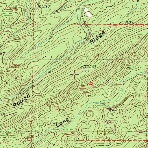 Topographic Map of Rough Ridge, AR