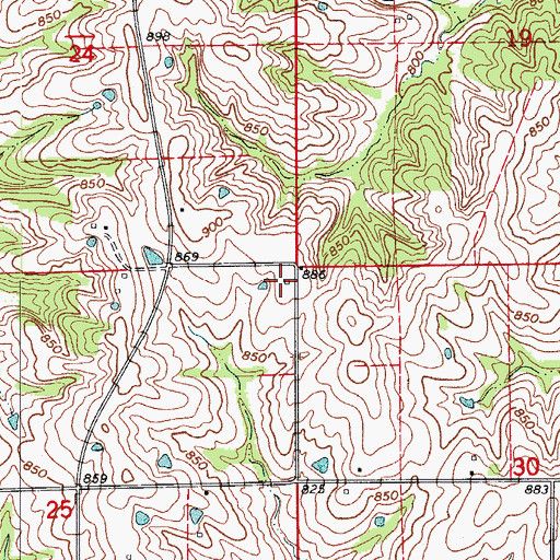 Topographic Map of Smith School (historical), MO