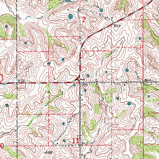 Topographic Map of Crossroads School (historical), MO