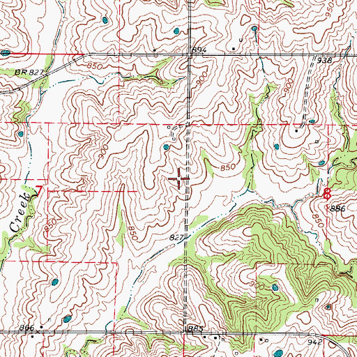 Topographic Map of Walnut Grove School (historical), MO