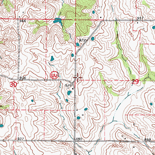 Topographic Map of Prairie Mound School (historical), MO