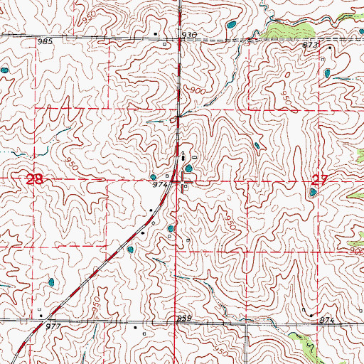 Topographic Map of Fairview School (historical), MO