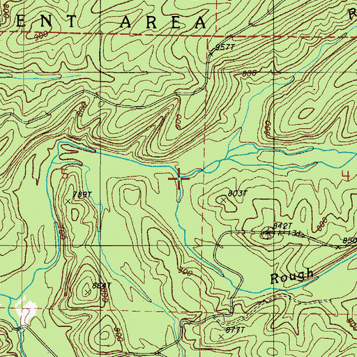 Topographic Map of Rough Shack Creek, AR