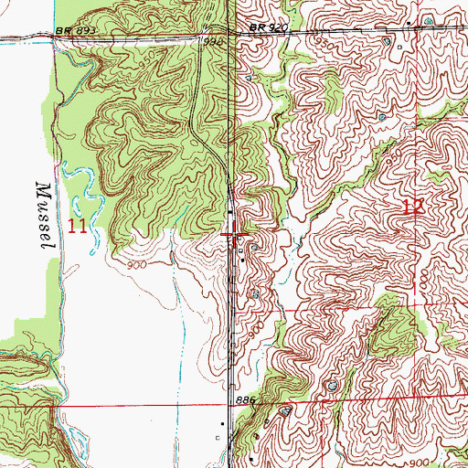 Topographic Map of Alexander School (historical), MO