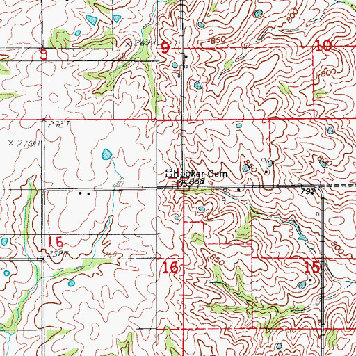 Topographic Map of Hooker School (historical), MO