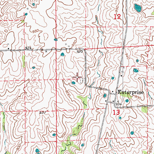 Topographic Map of Enterprise School (historical), MO