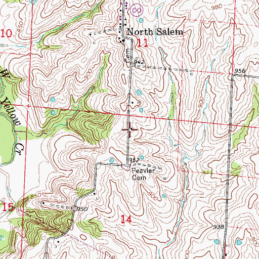 Topographic Map of North Salem School (historical), MO