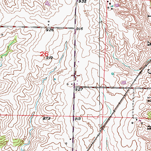Topographic Map of Osage School (historical), MO