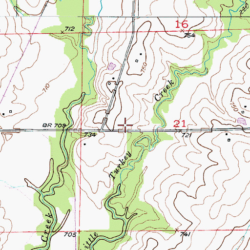 Topographic Map of Pleasant Grove School (historical), MO