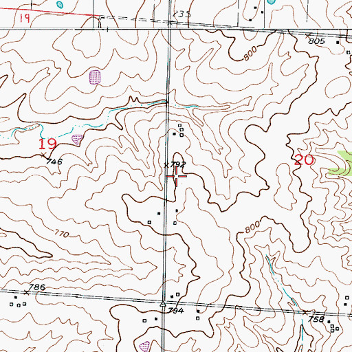 Topographic Map of Hess School (historical), MO