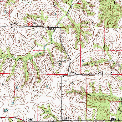 Topographic Map of Willis School (historical), MO