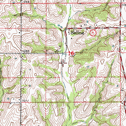 Topographic Map of Center School (historical), MO