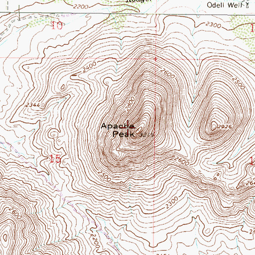 Topographic Map of Apache Peak, AZ