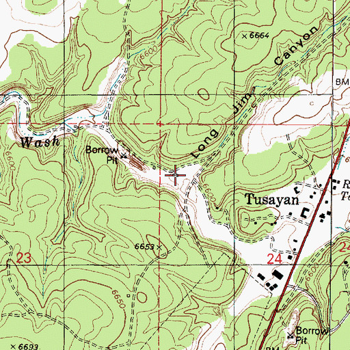 Topographic Map of Long Jim Canyon, AZ