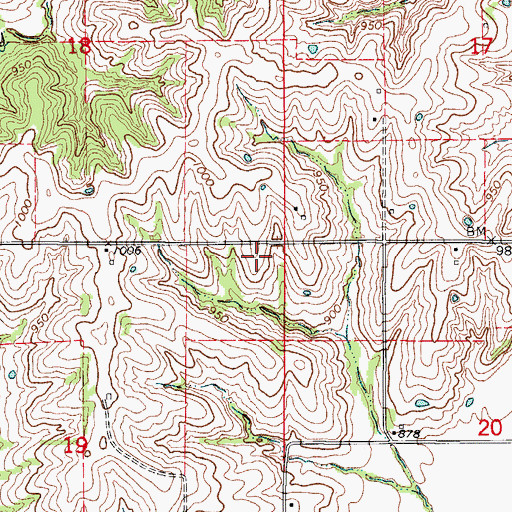 Topographic Map of Jones School (historical), MO