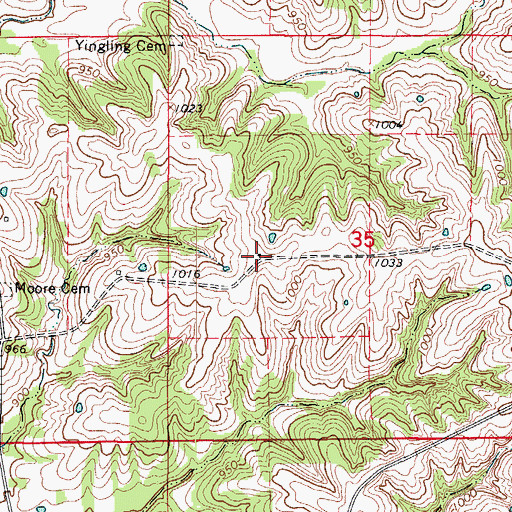 Topographic Map of Hickory School (historical), MO