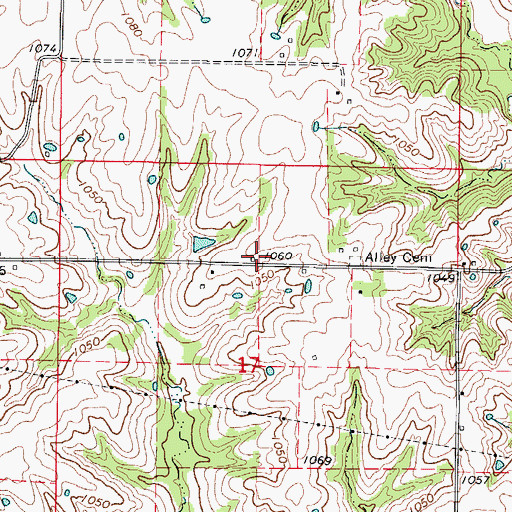 Topographic Map of Upper Girdner School (historical), MO