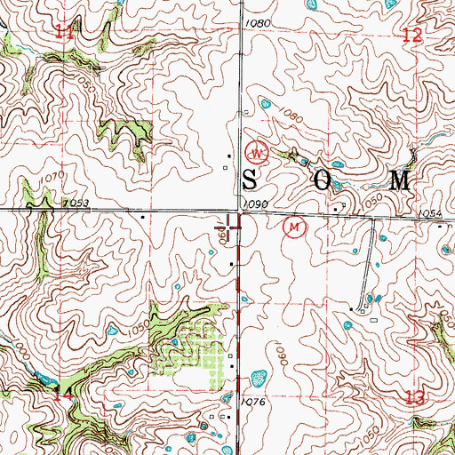 Topographic Map of Illra School (historical), MO