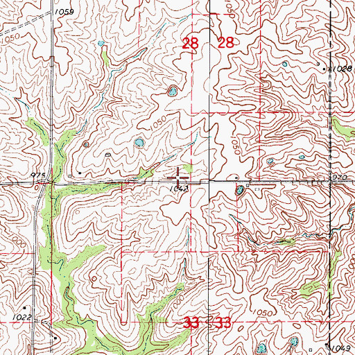 Topographic Map of Pin Oak School (historical), MO