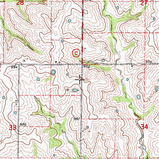 Topographic Map of Bellview School (historical), MO