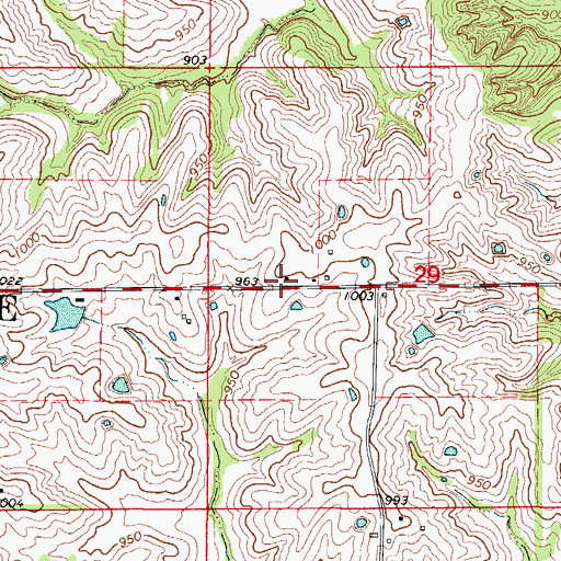 Topographic Map of Prairie School (historical), MO