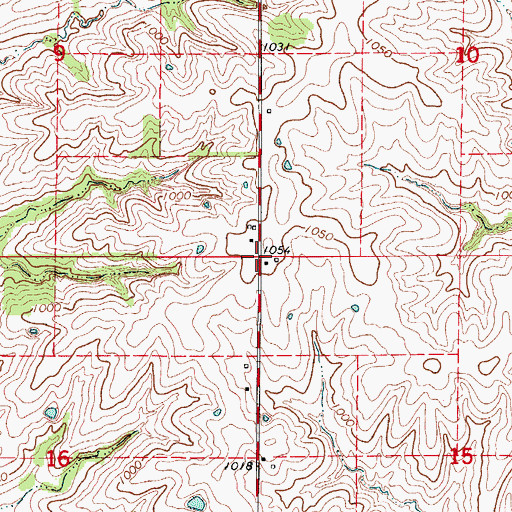 Topographic Map of Topsy, MO