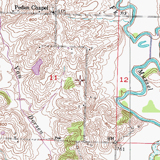 Topographic Map of Curry School (historical), MO