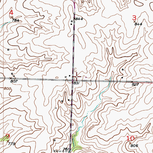 Topographic Map of North Newhall School (historical), MO