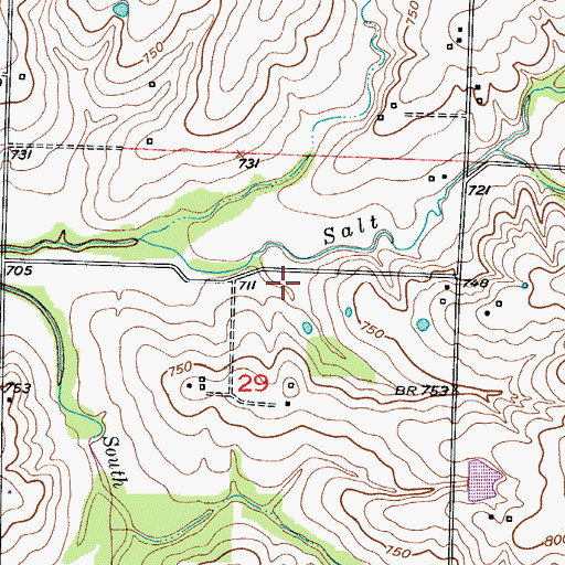 Topographic Map of Woods School (historical), MO