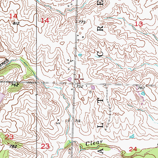 Topographic Map of Grubbs School (historical), MO