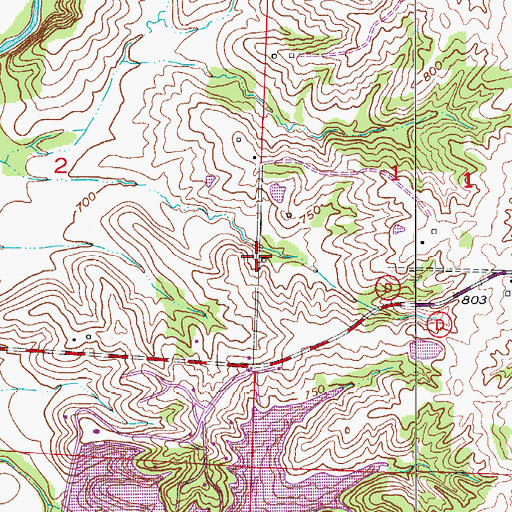 Topographic Map of Cook School (historical), MO