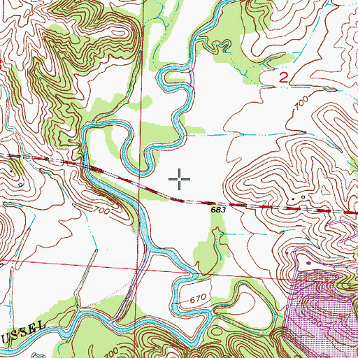 Topographic Map of Oldham School (historical), MO