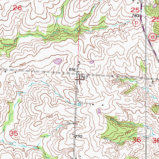 Topographic Map of Prather School (historical), MO