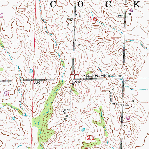 Topographic Map of McCurry School (historical), MO