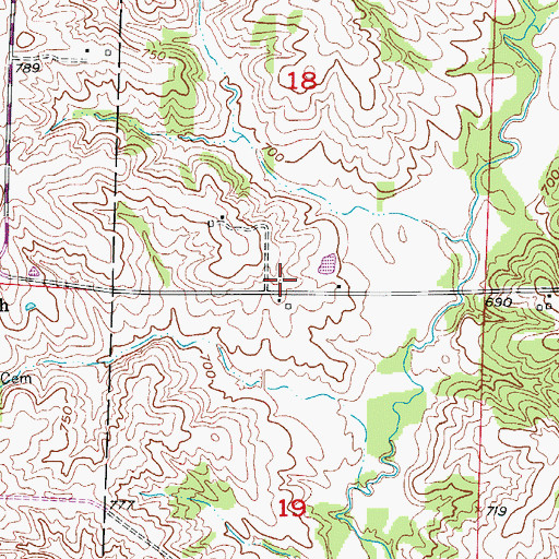 Topographic Map of Cooper School (historical), MO