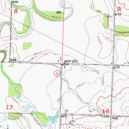 Topographic Map of Barnes School (historical), MO