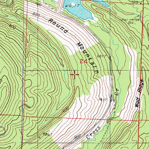 Topographic Map of Round Mountain, AR