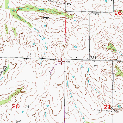 Topographic Map of Bentley School (historical), MO