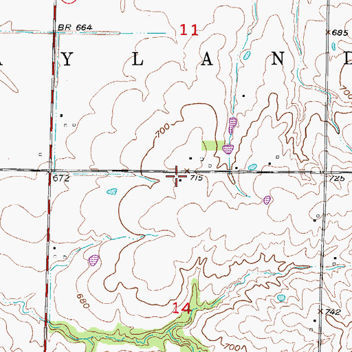 Topographic Map of McDonald School (historical), MO