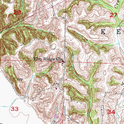 Topographic Map of Hill School (historical), MO