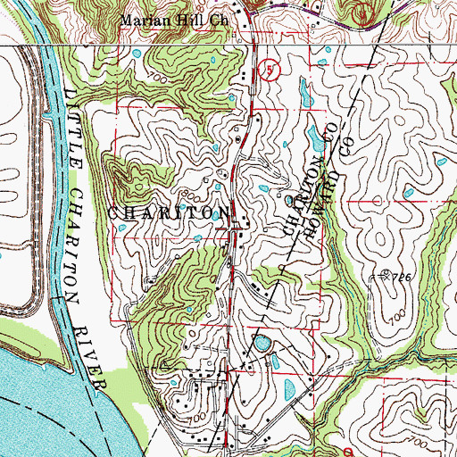 Topographic Map of Louisville, MO