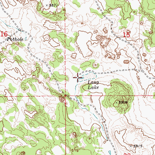 Topographic Map of Long Lake, AZ