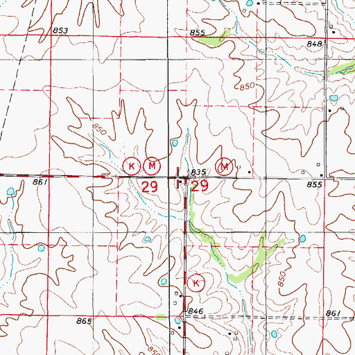 Topographic Map of Moody School, MO