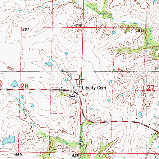 Topographic Map of Liberty Church (historical), MO
