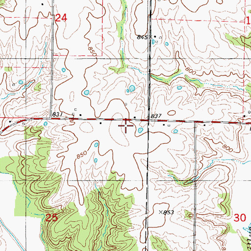 Topographic Map of Browns School Number 5 (historical), MO