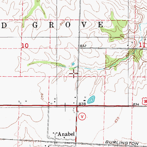Topographic Map of Anabel School (historical), MO