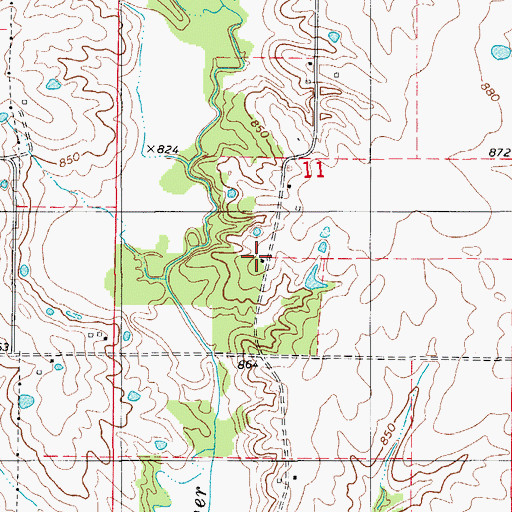 Topographic Map of Oak Grove School, MO