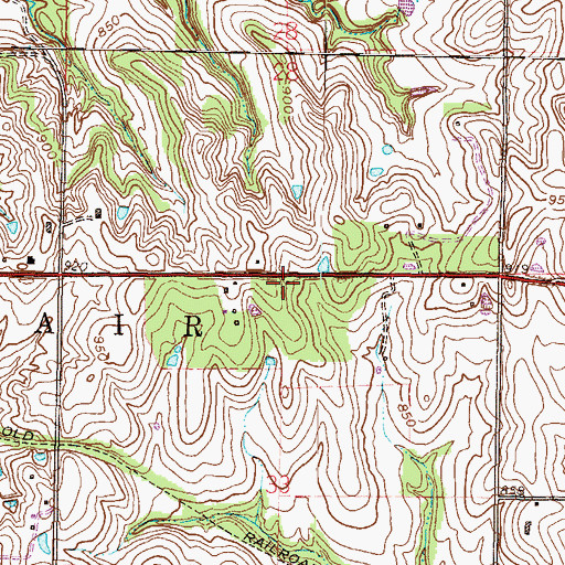 Topographic Map of Hackberry School, MO