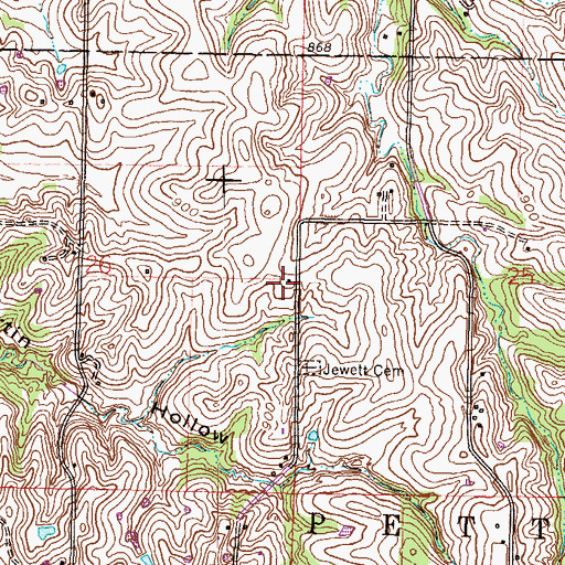 Topographic Map of Lanter School, MO