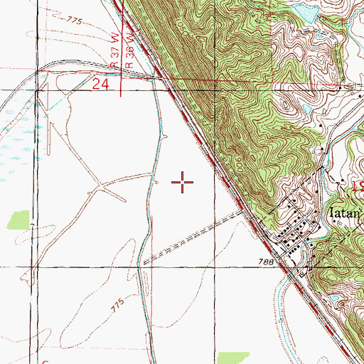 Topographic Map of Iatan Pond (historical), MO